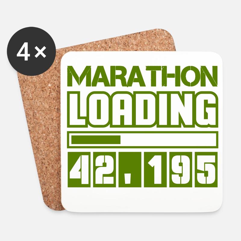 Caricamento maratona 42.195 - Sottobicchieri (set da 4 pezzi) - bianco