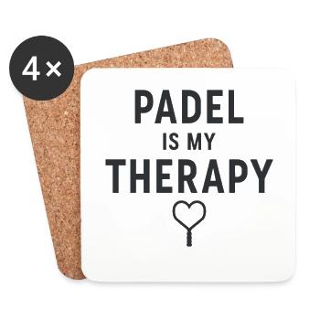 Padel is my Therapy Athlete Passion Style - Coasters (set of 4) - white - Front