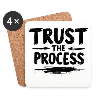 Trust the Process Lettering with Arrows Graphic - Coasters (set of 4) - white - Front