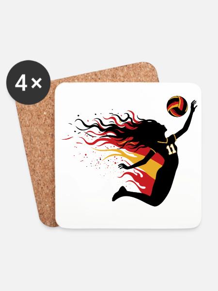 Hair on Fire__DE03vt - Untersetzer (4er-Set) - Weiß