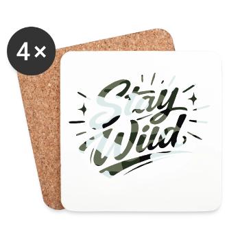 Stay wild - Coasters (set of 4) - white - Front