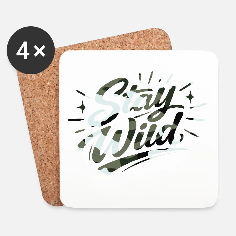 Stay wild - Coasters (set of 4) - white