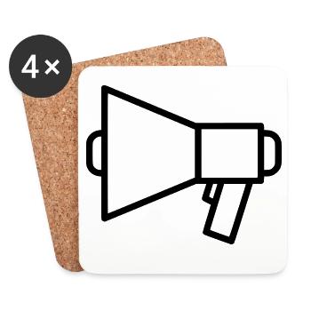Megaphone Speaker Protest - Coasters (set of 4) - white - Front
