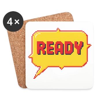 Ready Pixel Burst - Coasters (set of 4) - white - Front
