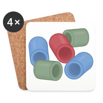 Abstract Color Capsules Ironing Beads - Coasters (set of 4) - white - Front