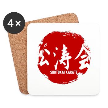 Kanji Shotokai Karate Arts Martiaux Japon - Dessous de verre (lot de 4) - blanc - Devant