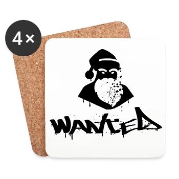 Wanted Père Noël – Noël Urbain et Rebelle - Dessous de verre (lot de 4) - blanc - Devant