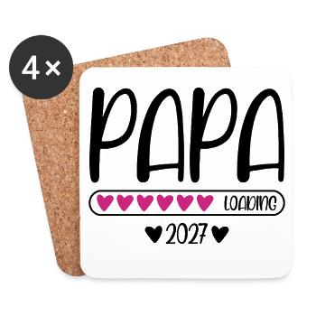 Dad 2027 loading with heart loading bar - Coasters (set of 4) - white - Front
