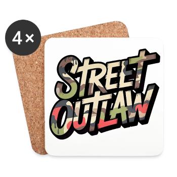 Street Outlaw Camo Design für Streetwear Fans - Untersetzer (4er-Set) - Weiß - Vorne