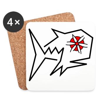 Blossoms Fish Fantasy - Coasters (set of 4) - white - Front