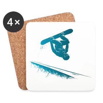 Slopestyle Salto Freestyle Winter Sports Action - Coasters (set of 4) - white - Front