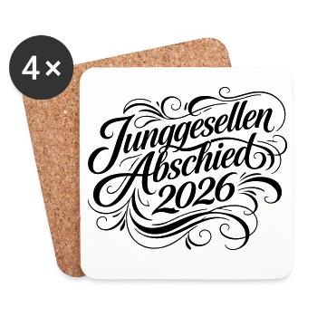 Junggesellenabschied 2026 - Untersetzer (4er-Set) - Weiß - Vorne
