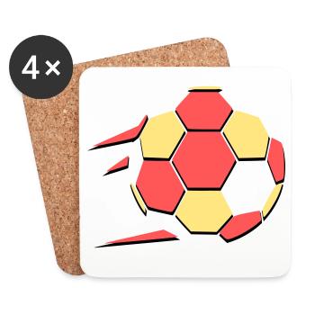 Fußball Fan 2026 Action - Untersetzer (4er-Set) - Weiß - Vorne