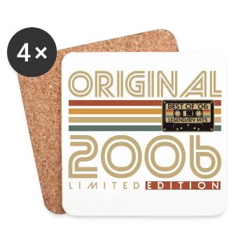 2006 Vintage Vintage Retro Birthday Gift - Coasters (set of 4) - white - Front