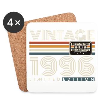 Cadeau d’anniversaire rétro vintage vintage 1996 - Dessous de verre (lot de 4) - blanc - Devant