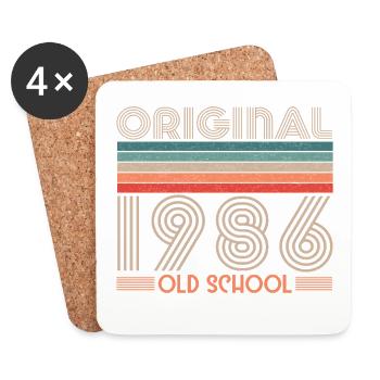 ORIGINAL 1986 OLD SCHOOL 40th Birthday - Coasters (set of 4) - white - Front