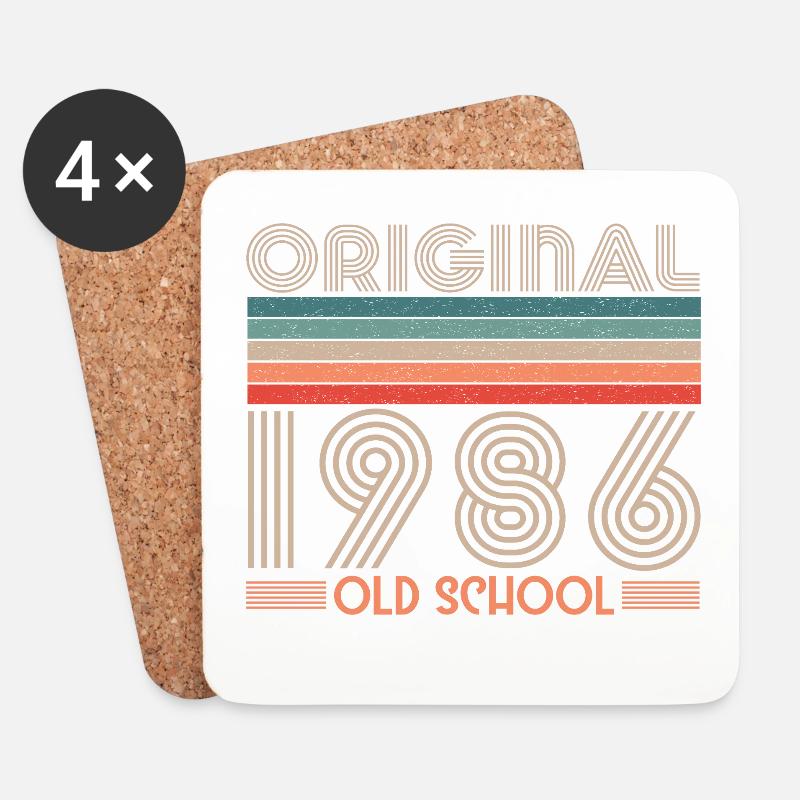 ORIGINAL 1986 OLD SCHOOL 40. Geburtstag - Untersetzer (4er-Set) - Weiß