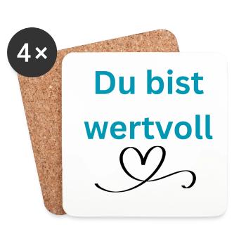 LIEBEVOLL wertvoll - Untersetzer (4er-Set) - Weiß - Vorne