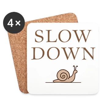 Ralentir la décélération des escargots Pleine conscience - Dessous de verre (lot de 4) - blanc - Devant