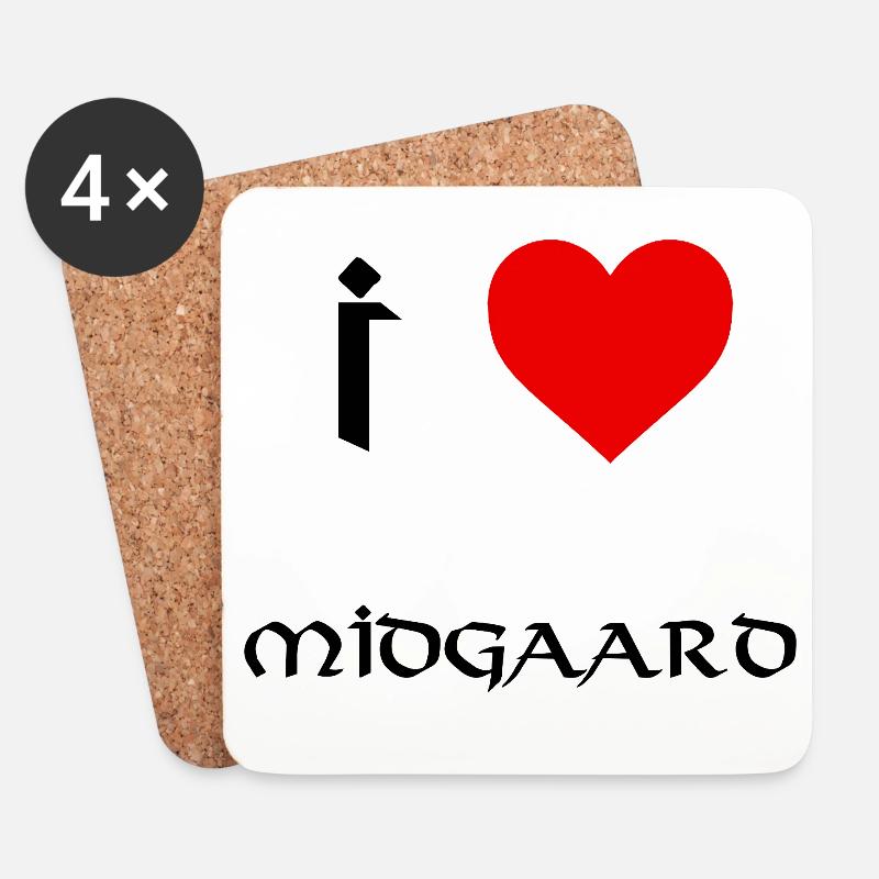 Ich liebe Midgaard - Untersetzer (4er-Set) - Weiß