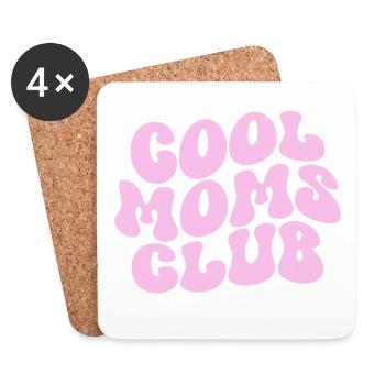 Cool Moms Club - Muttertag Mama Geschenk - Untersetzer (4er-Set) - Weiß - Vorne
