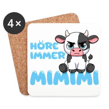 Ich Höre Immer Nur Mimimi Kuh - Untersetzer (4er-Set) - Weiß - Vorne