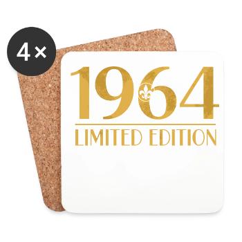 1964 Birthday Vintage Limited Edition - Coasters (set of 4) - white - Front
