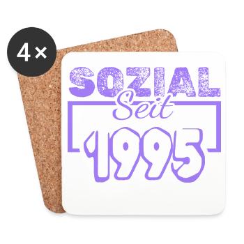 Sozialarbeiter 1995 - Untersetzer (4er-Set) - Weiß - Vorne