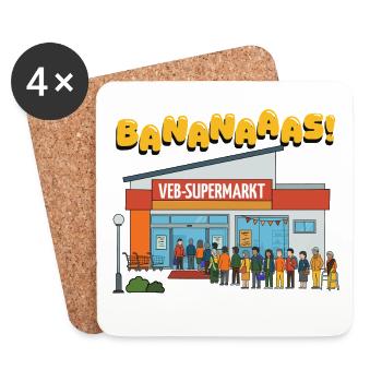 Supermarché Banananaas VEB n° 2 - Dessous de verre (lot de 4) - blanc - Devant