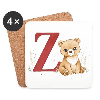 Z-Bear: Big Z with Bear - Coasters (set of 4) - white - Front