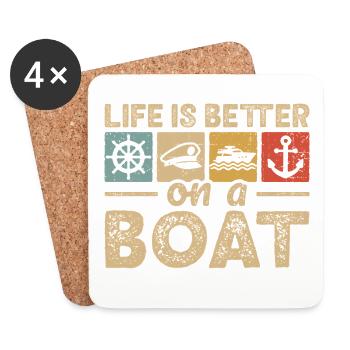 Nautical Boat Captain Boating Sailor Sailing - Coasters (set of 4) - white - Front