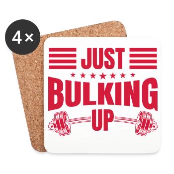 Motivation fitness Bodybuilder Juste prendre de la masse à la salle de sport - Dessous de verre (lot de 4) - blanc - Devant