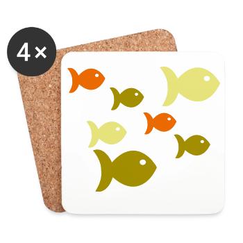 Fish School of Fish - Coasters (set of 4) - white - Front