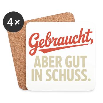 Gebraucht Aber Gut In Schuss Oldtimer Geburtstag - Untersetzer (4er-Set) - Weiß - Vorne