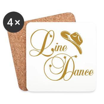 Line Dance Gold Logo - Untersetzer (4er-Set) - Weiß - Vorne