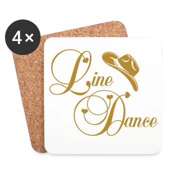 Line Dance Goldenes Logo - Untersetzer (4er-Set) - Weiß - Vorne