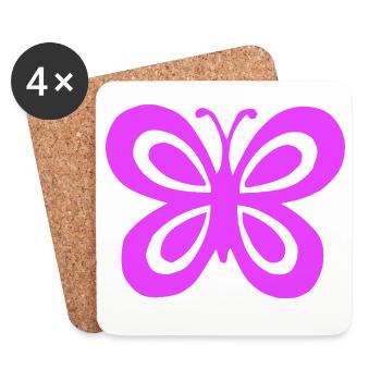 Butterfly - Coasters (set of 4) - white - Front