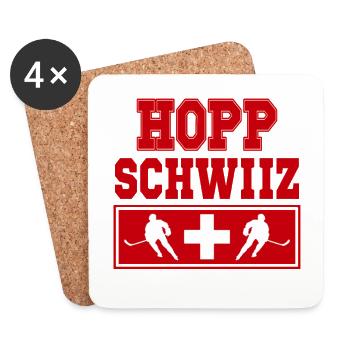 Hopp Schwiiz Eishockey Fan Schweiz Stolz - Untersetzer (4er-Set) - Weiß - Vorne