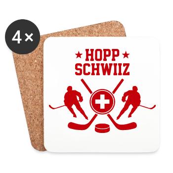 Hopp Schwiiz Eishockey Fan Schweiz Stolz - Untersetzer (4er-Set) - Weiß - Vorne