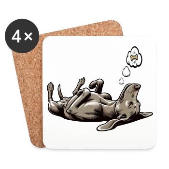 Propriétaire de Weimaraner Passionné de Weimaraner - Dessous de verre (lot de 4) - blanc - Devant