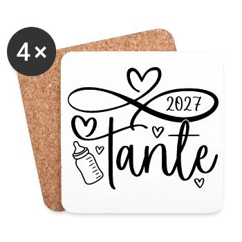 Tante 2027 - Untersetzer (4er-Set) - Weiß - Vorne
