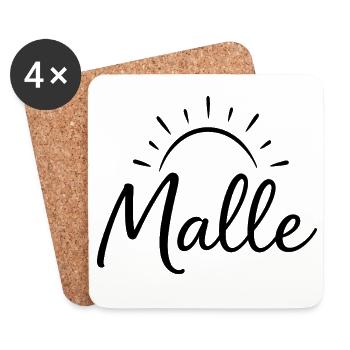Malle Schriftzug Sonne - Untersetzer (4er-Set) - Weiß - Vorne