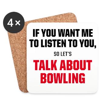 Talk About Bowling Funny Bowler Strike Quote - Untersetzer (4er-Set) - Weiß - Vorne