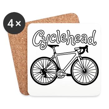 Hipster moto - Dessous de verre (lot de 4) - blanc - Devant