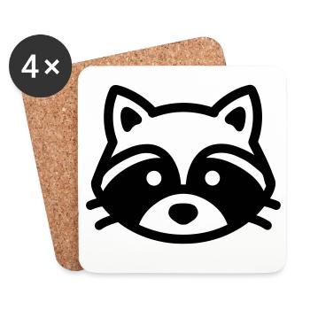 raccoon - Coasters (set of 4) - white - Front