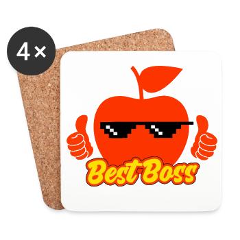 Apple wählt den besten Bos aus, bester Bo Manager aller Zeiten - Untersetzer (4er-Set) - Weiß - Vorne
