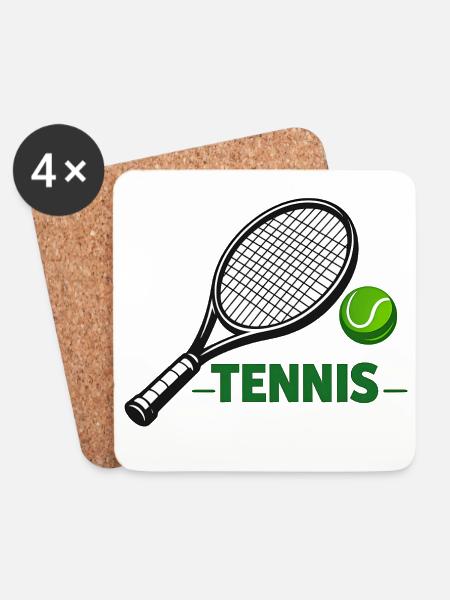 Tennis Design - Coasters (set of 4) - white