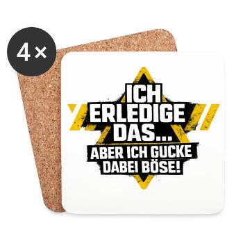 Ich mach das aber ich gucke dabei böse Möwe - Untersetzer (4er-Set) - Weiß - Vorne