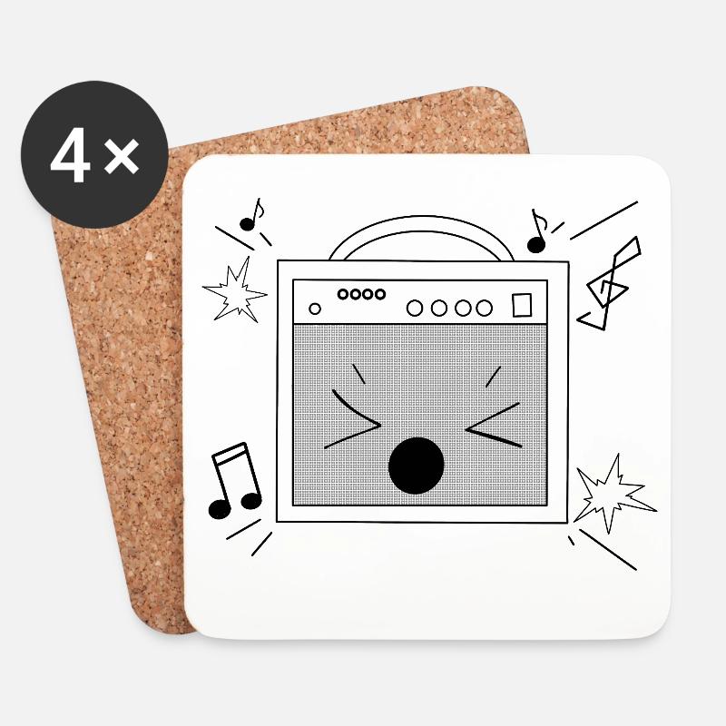 Noisy Speaker - Untersetzer (4er-Set) - Weiß