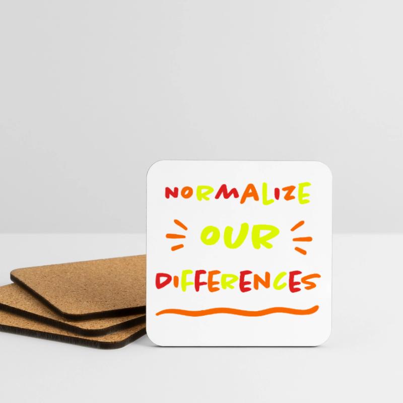 Normalize our Differences - Inclusion - neon Coasters (set of 4)